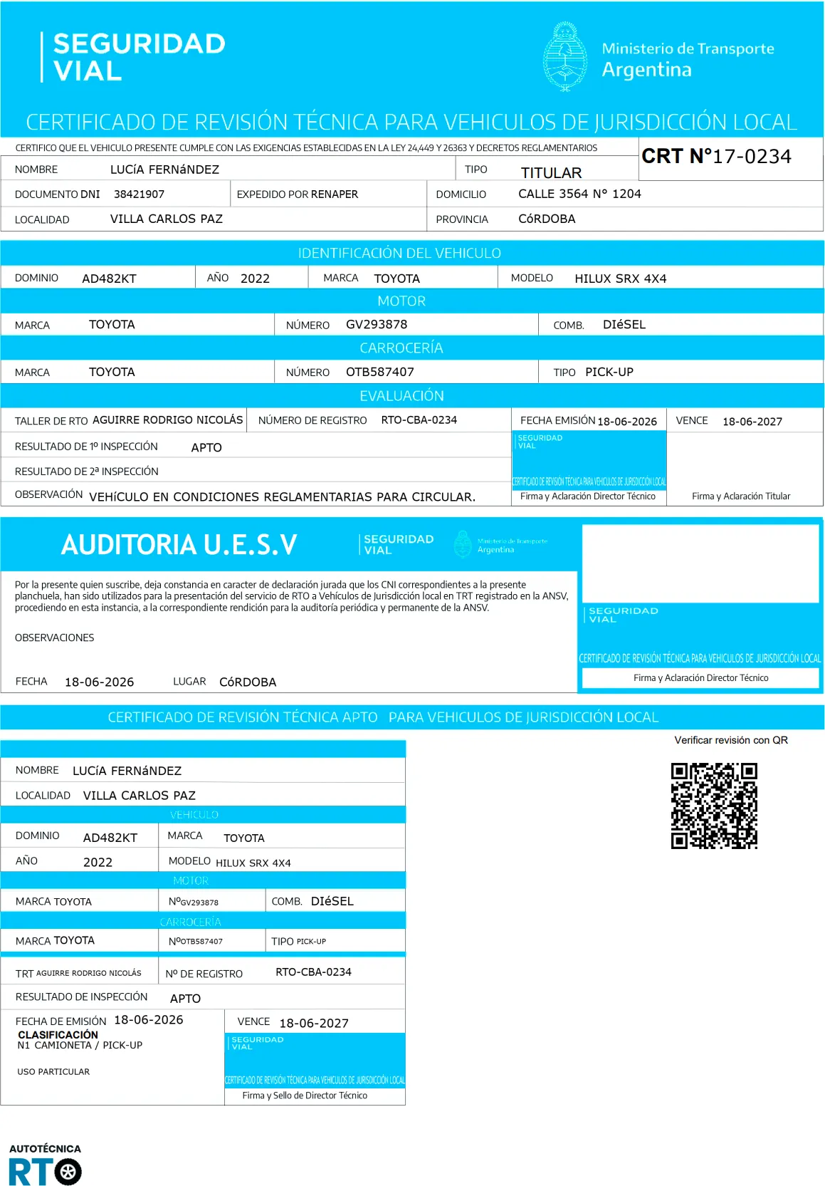 Certificado emitido por la plataforma