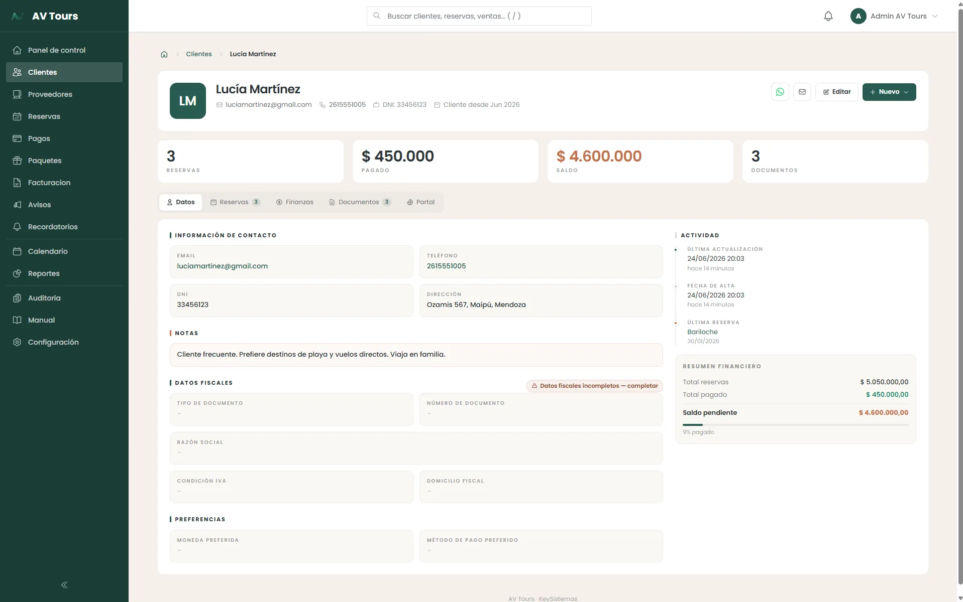 Ficha de cliente